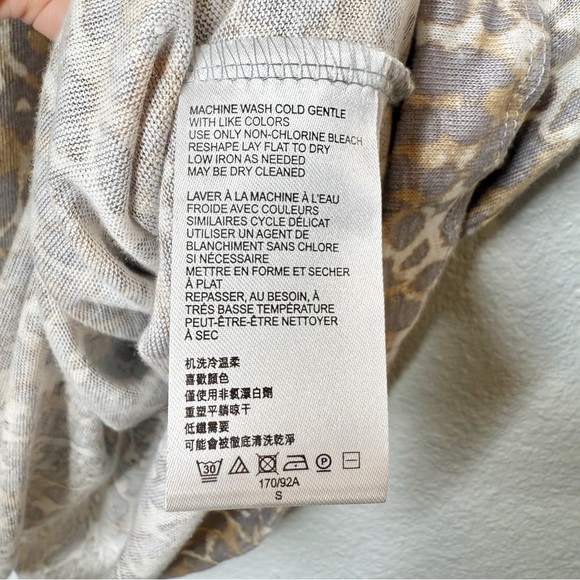 Anthropologie Maeve Linen Leopard Puff Short Sleeve Women’s Top Sz s - Picture 8 of 11